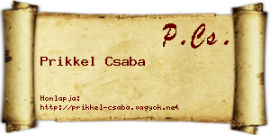 Prikkel Csaba névjegykártya